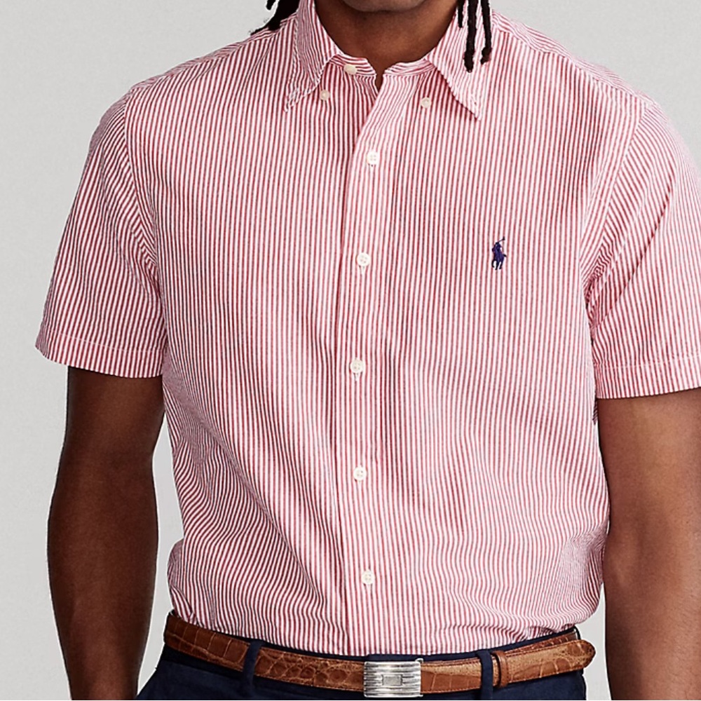 Polo by Ralph Lauren Red Striped Men's Shirt